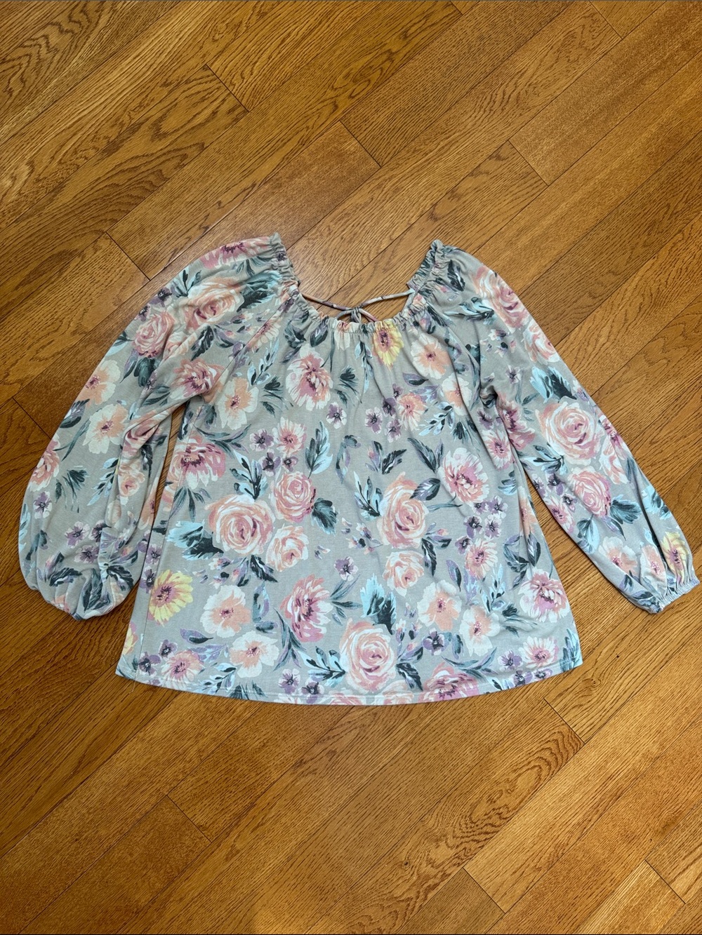 Sew In Love Pastel Floral Peasant Blouse - Pink & Mint